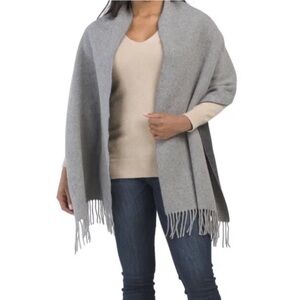 Italian Wool / Cashmere Blend Black and Gray Scarf